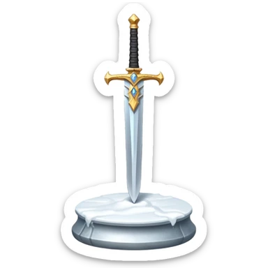 sharp sword in snow pedestal sticker