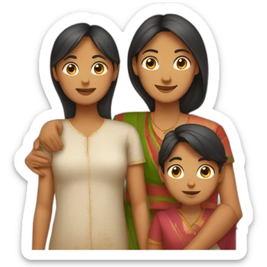 Indian father, Hungarian mother with three kids. sticker