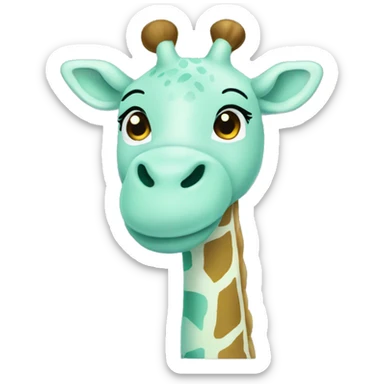 A light blue-green plush giraffe  sticker