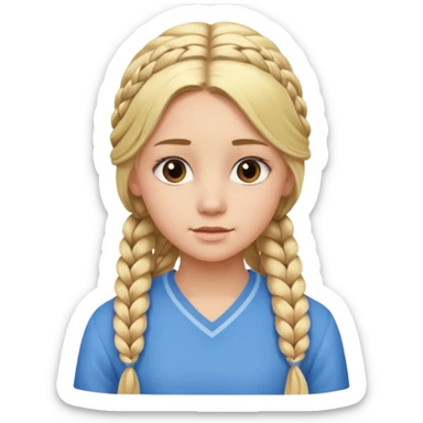 haired blonde teenage girl with braid sticker