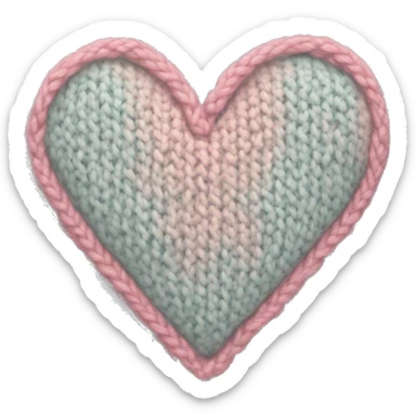 Pastel knit heart sticker