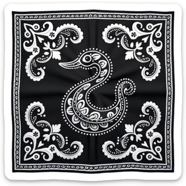 Black Paisley Bandana sticker