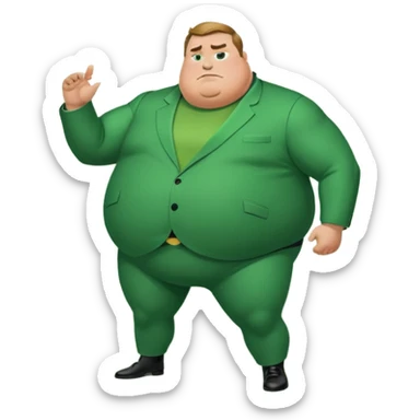  fat mr incredible  with green instead of red farting with giant green fart cloud sticker