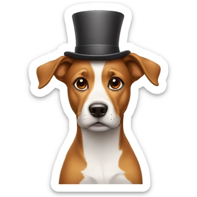 a dog with a hat on his head sticker