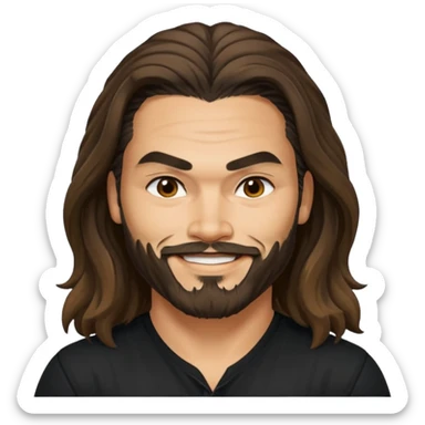 Blue eyes Jason mamoa longer hair smiling black shirt tan sticker