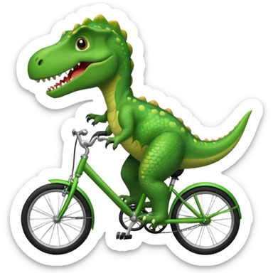 dinasour riding a bike sticker