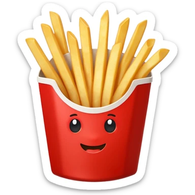 french fries with ketchup sticker