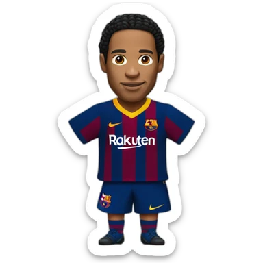 Ronaldinho Face with jersey of Football Club Barcelona sticker