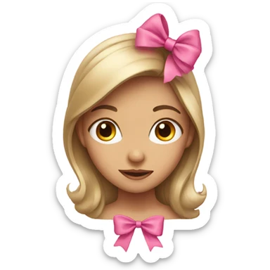 Girl with pink bow sticker