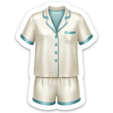realistic white silk pajama set  sticker
