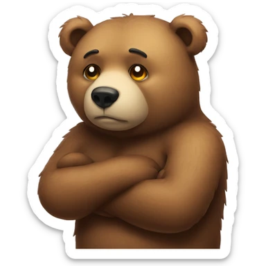 Heartbroken bear sticker