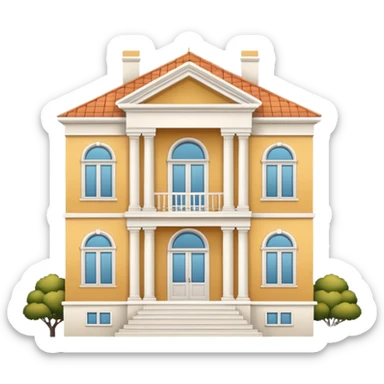 white 3 floor modern luxurious villa sticker