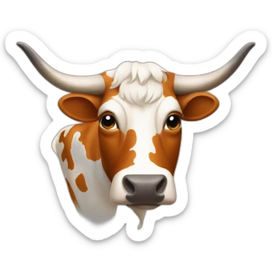 texas longhorn cow sticker