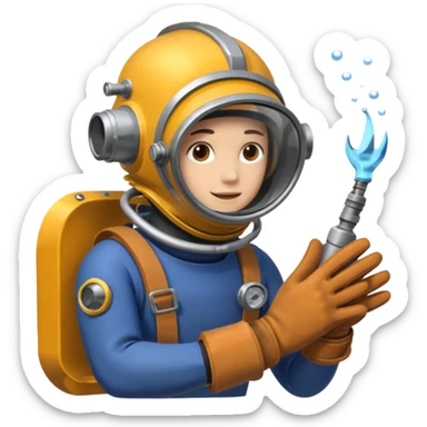 Una persona soldando bajo agua sticker