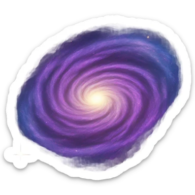 mysterious galaxy round shaped purple and blue shades sticker