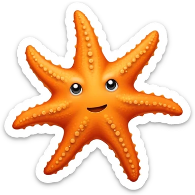 An orange starfish with a sad face slowly drifts along the ocean floor, feeling a little down sticker