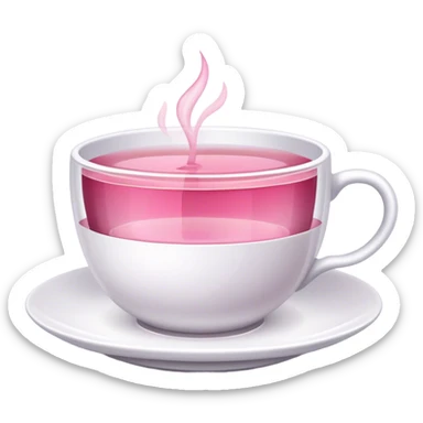 white teacup with pink tea inside of it sticker