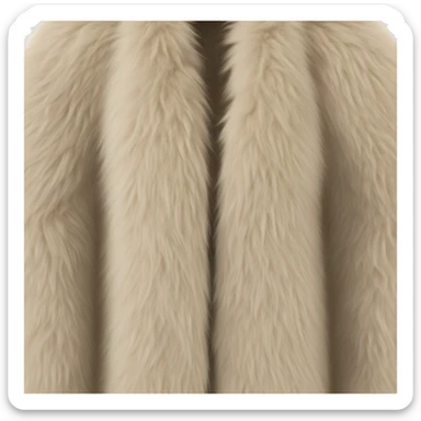 Mongolian fur long coat in beige  sticker