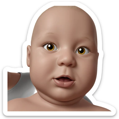 bald boy portrait close up sticker