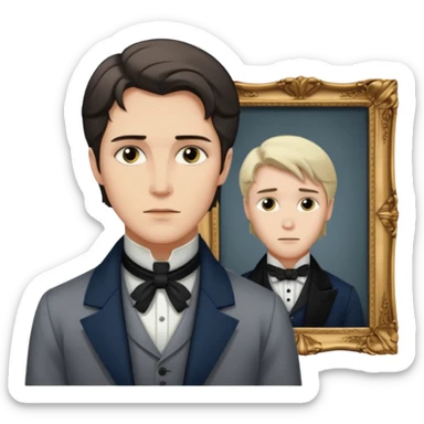 Dorian Gray looks at his portrait sticker