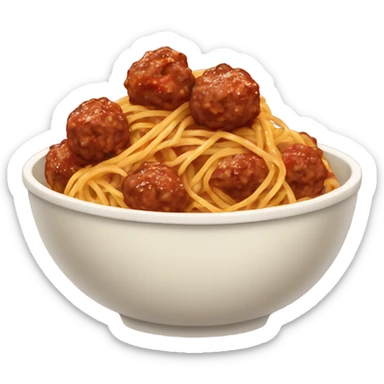 spaghetti with meatballs in a bowl sticker