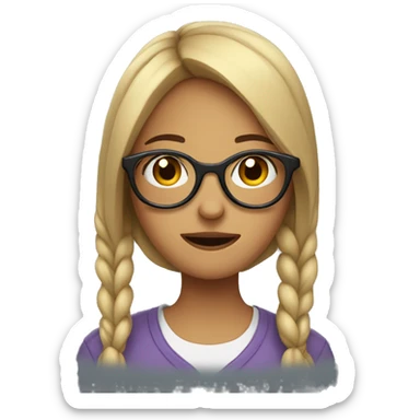 annoying girl with glasses sticker