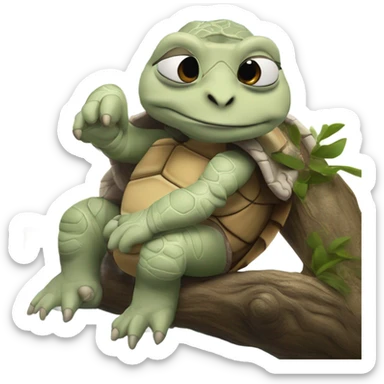 Master Oogway from Kung Fu Panda meditates on a branch sticker