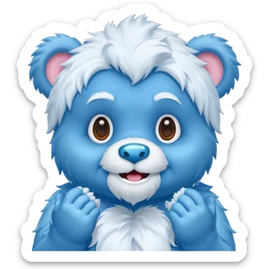 blue care baby bear yeti sticker
