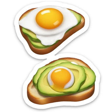 Fried egg on an Avocado Toast  sticker