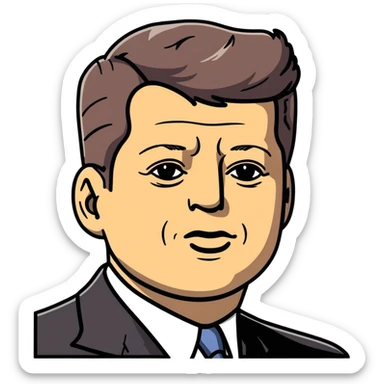 John F. Kennedy presidential portrait sticker