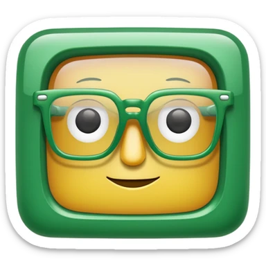 Green Square Spects, transparent glass. only spects. sticker