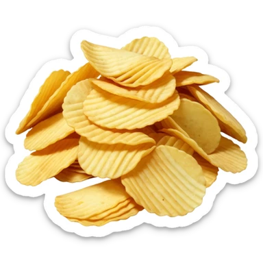 full turquoise colored potato chips sticker