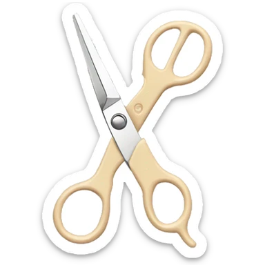 hair scissors beige sticker