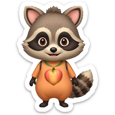 Raccoon in a peach costume 🦝🍑  sticker