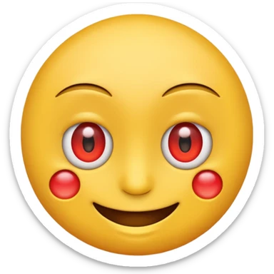 Un emoji qui a les yeux un peu rouge  sticker