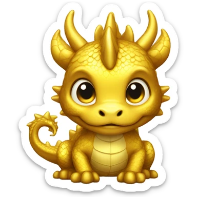 cute gold dragon sticker