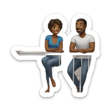 Couple on a balcony sticker