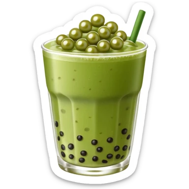 Creamy, slightly bitter matcha with a hint of sweetness, paired with soft, chewy tapioca pearls—refreshing and satisfying! sticker