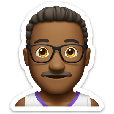 weightlifting slightly tanned with glasses sticker