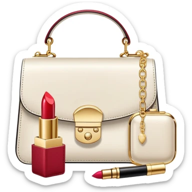 stylish handbag with accessories sticker