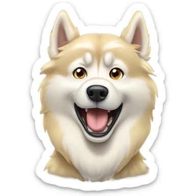 Husky, golden beige Who screams sticker