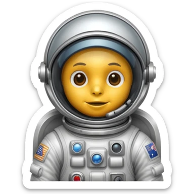 hawk with astronaut suit sticker