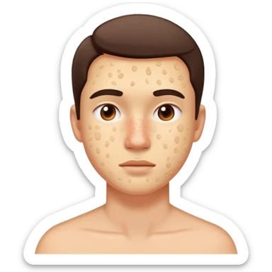 person with acne prone skin and blemishes sticker
