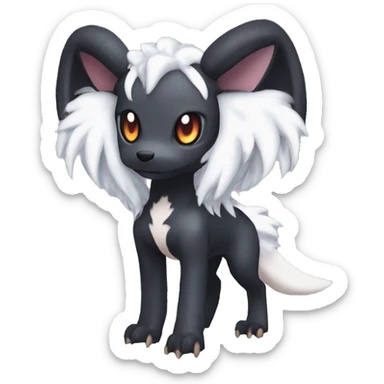 Edgy Cool Kawaii Baby Houndoom-Nargacuga-Absol-Garurumon-Pokémon Full Body Detailed High Quality sticker