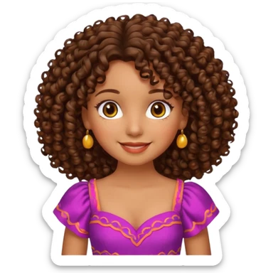 Crie uma boneca morena com cabelo cacheado sticker