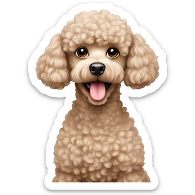 beige miniature poodle sticker