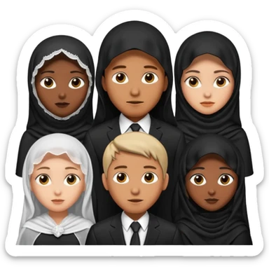 1 man 3 veiled women sticker