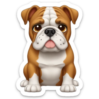 cara de perro bulldog color canela front view sticker
