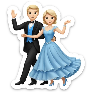 A couple dancing a waltz. sticker