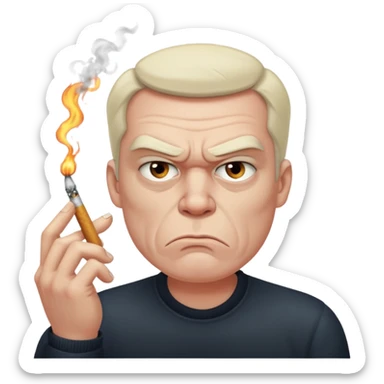 злой парень курит сигарету sticker
